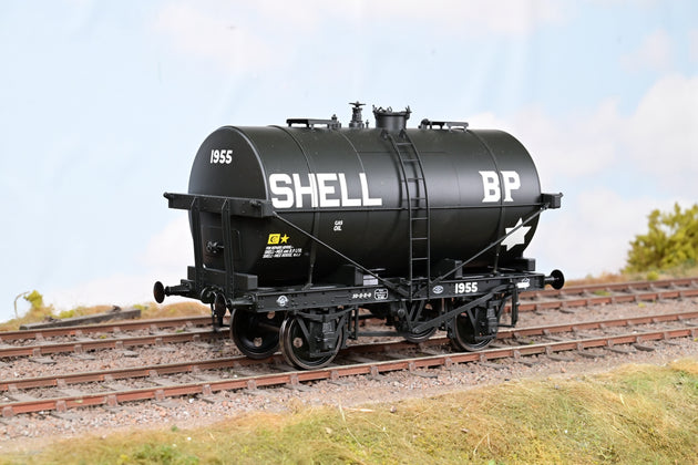 Dapol O Gauge Shell Black Tank Wagon No.1955 - Boxed