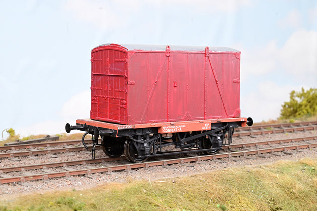Dapol O Gauge 7F-037-102 BR Conflat A 13T W/Container No.B735201 - Boxed