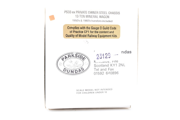 Parkside Dundas O Gauge PS33 6 Plank Open Wagon BR Grey No.E167449 - Boxed