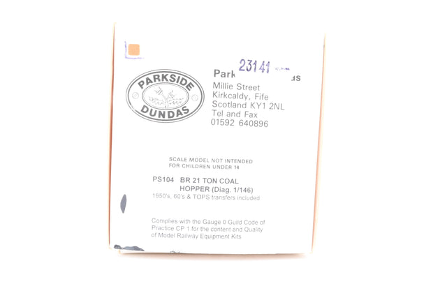 Parkside Dundas O Gauge BR 21 Ton Hopper Wagon No.B414135K - Boxed