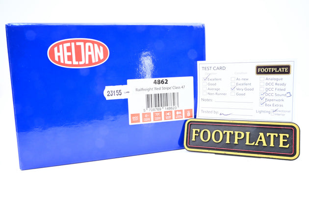 Heljan O Gauge Railfreight Red Stripe Class 47 No.47302 'Meridian' - DCC Sound, Boxed