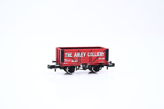 Graham Farish N Gauge 377-081Z 'The Arley Colliery' 7 Plank Wagon Fixed Ends No.27 - Boxed