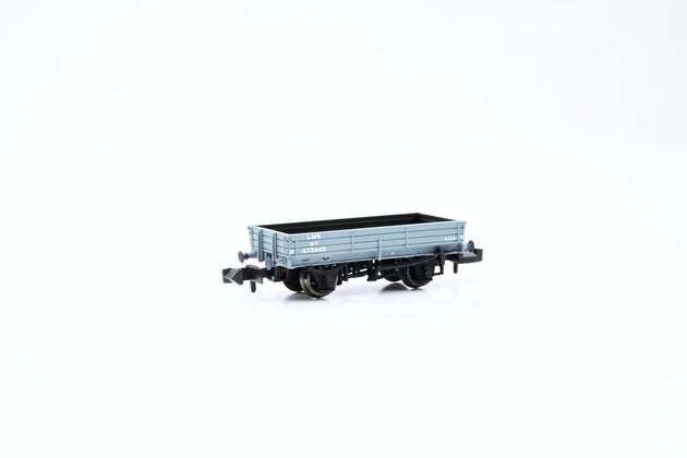 Graham Farish N Gauge 377-502 RCH 3 Plank Wagon LMS Grey No.473449 - Boxed