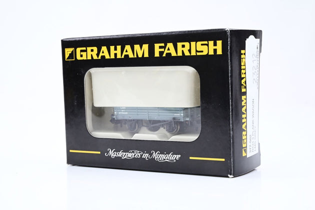 Graham Farish N Gauge 377-502 RCH 3 Plank Wagon LMS Grey No.473449 - Boxed