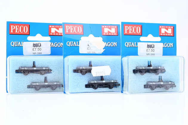Peco N Gauge NR-39M Rake of 6 LMS Bolster Wagons (3 x 2 Pack) - Boxed