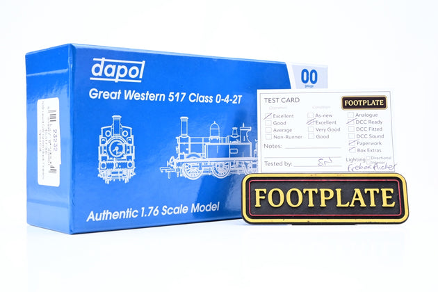 Dapol OO Gauge 4S-517-006 Class 0-4-2T Lined Black Frames Open Cab No.539 - Boxed
