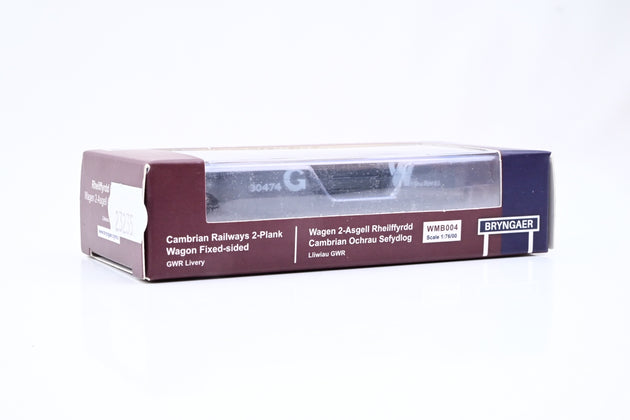 Bryngaer OO Gauge WMB004 2 Plank Wagon Fixed-Sided GWR Livery No.30474 - Boxed