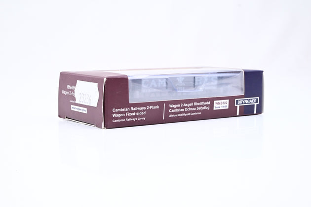 Bryngaer OO Gauge WMB002 2 Plank Wagon Fixed-Sided Cambrian Livery No.1754 - Boxed