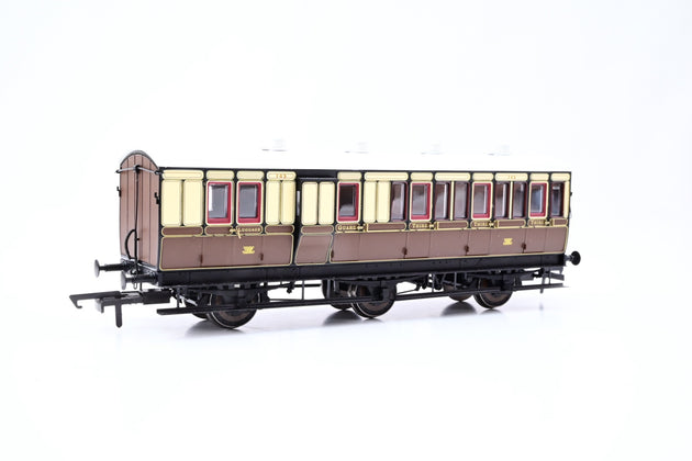 Hattons OO Gauge H4-46Pack-101 4 Coaches (4BT, 4T, 6C123, 6BT) in GWR Chocolate & Cream - Boxed