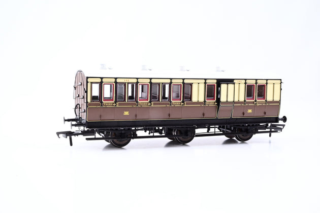 Hattons OO Gauge H4-46Pack-101 4 Coaches (4BT, 4T, 6C123, 6BT) in GWR Chocolate & Cream - Boxed