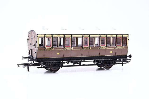 Hattons OO Gauge H4-46Pack-101 4 Coaches (4BT, 4T, 6C123, 6BT) in GWR Chocolate & Cream - Boxed