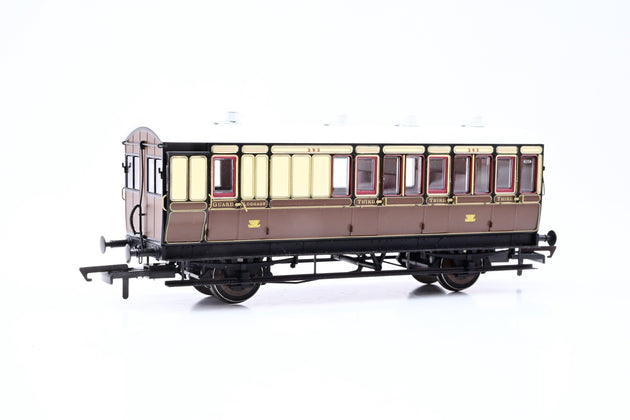 Hattons OO Gauge H4-46Pack-101 4 Coaches (4BT, 4T, 6C123, 6BT) in GWR Chocolate & Cream - Boxed