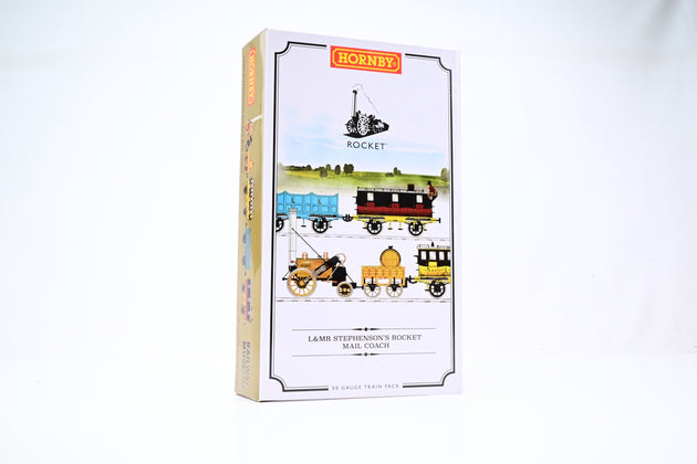 Hornby OO Gauge R3956 L&MR Stephenson's Rocket Mail Coach Train Pack - Boxed
