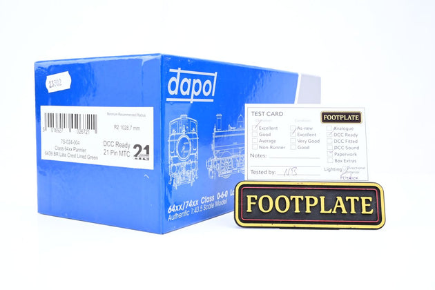 Dapol O Gauge 7S-024-004 Class 64XX Pannier BR Late Crest Lined Green No.6439 - Boxed
