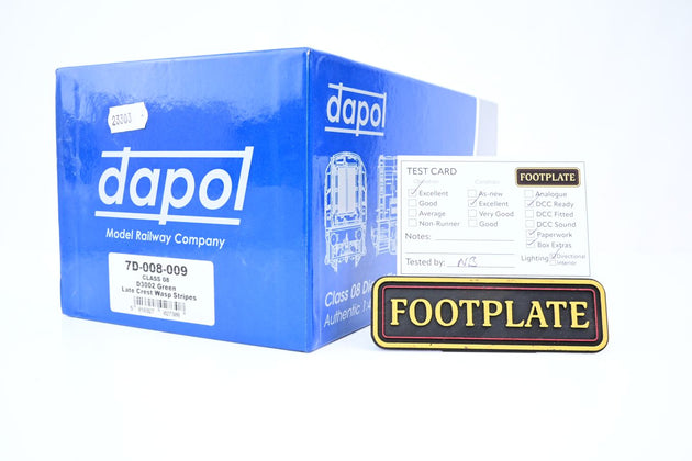 Dapol O Gauge 7D-008-009 BR Class 08 Green Late Crest w/ Wasp Stripes No.D3002 - Boxed