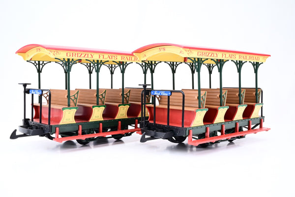 LGB G Gauge Pair of Grizzly Flats Railroad Coaches - Unboxed