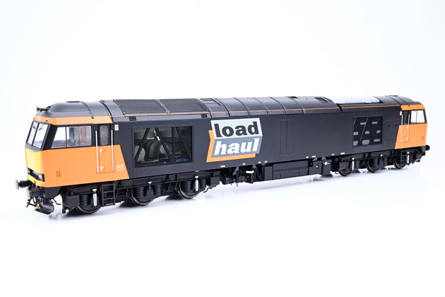 Heljan O Gauge 6001 Class 60 Locomotive Loadhaul Black Orange Unnumbered - DCC Sound, Boxed