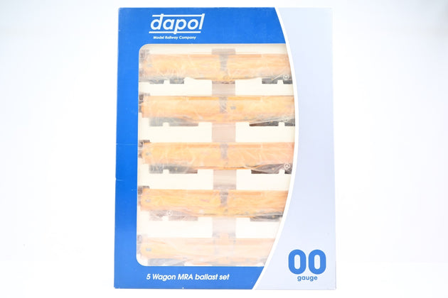 Dapol OO Gauge B859A MRA Side Tipping Ballast Wagon 5 Cat Set, Network Rail Yellow - Boxed