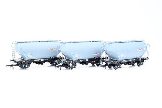 Accurascale OO Gauge ACC2021-STS-B Pack of 3 STS Grey PCA Cement Wagons No.10605, 10617 & 10621 - Boxed