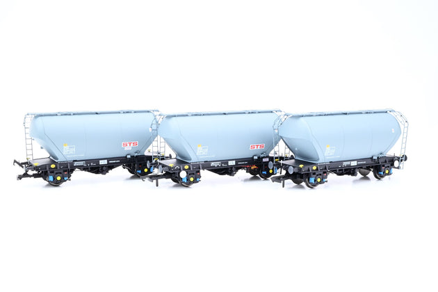 Accurascale OO Gauge ACC2022-STS-C Pack of 3 STS Grey PCA Cement Wagons No.10608, 10631 & 10635 - Boxed