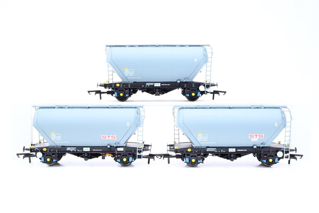 Accurascale OO Gauge ACC2022-STS-C Pack of 3 STS Grey PCA Cement Wagons No.10608, 10631 & 10635 - Boxed