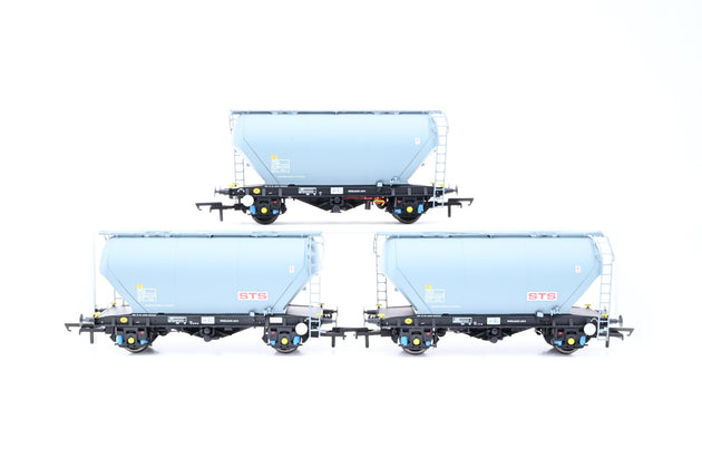Accurascale OO Gauge ACC2023-STS-D Pack of 3 STS Grey PCA Cement Wagons No.10614, 10639 & 10646 - Boxed