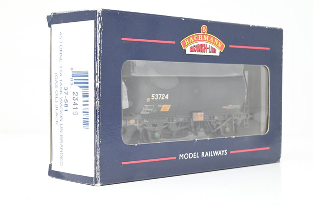 Bachmann OO Gauge 37-581 Unbranded Black 45T TTA Tank Wagon No.53724 - Weathered, Boxed