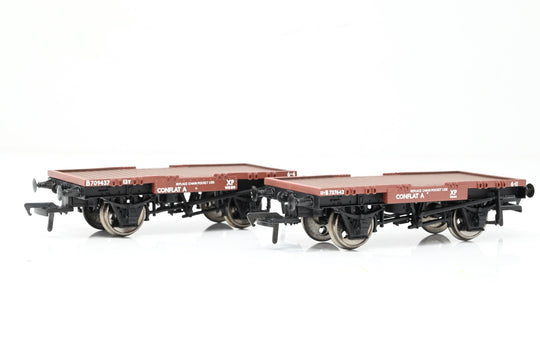 Bachmann OO Gauge 37-980 Pack of 2 BR Bauxite Conflat Wagons No.B737642 & B709437 - Boxed
