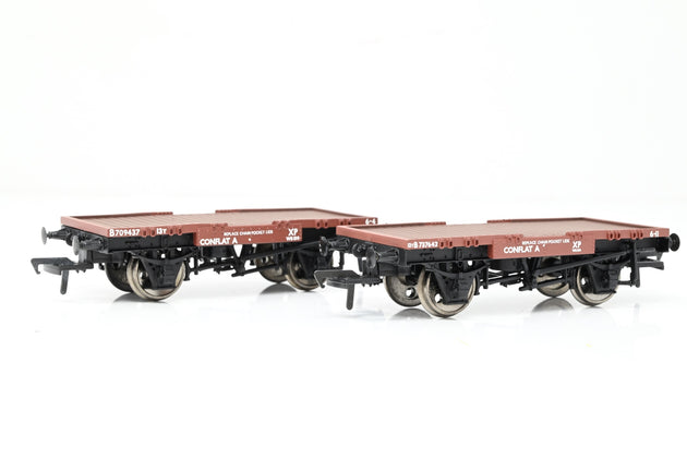 Bachmann OO Gauge 37-980 Pack of 2 BR Bauxite Conflat Wagons No.B737642 & B709437 - Boxed