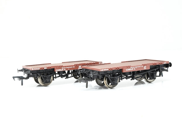 Bachmann OO Gauge 37-980 Conflat 'A' BR Bauxite (2 per Box) No.B709437, B737642 - Boxed