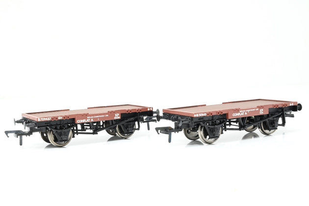 Bachmann OO Gauge 37-980 Conflat 'A' BR Bauxite (2 per Box) No.B709437, B737642 - Boxed