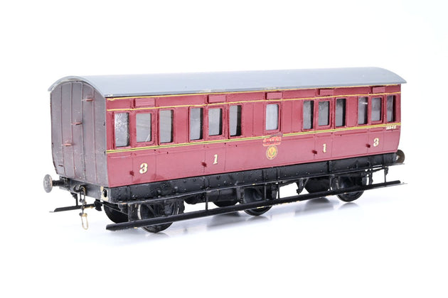 Kit Built O Gauge LMS Crimson ex-MR 6-Wheel Composite Passenger Coach No.15342 - Unboxed