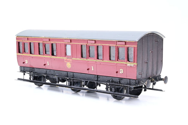 Kit Built O Gauge LMS Crimson ex-MR 6-Wheel Composite Passenger Coach No.15342 - Unboxed