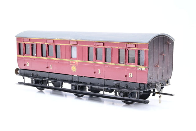 Kit Built O Gauge LMS Crimson ex-MR 6-Wheel Composite Passenger Coach No.15342 - Unboxed