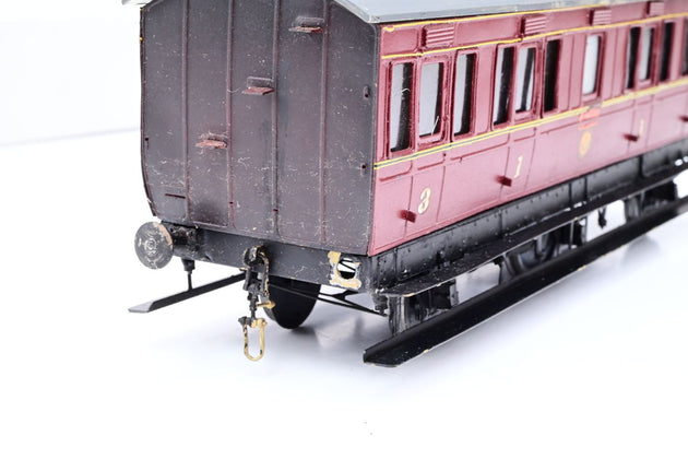 Kit Built O Gauge LMS Crimson ex-MR 6-Wheel Composite Passenger Coach No.15342 - Unboxed