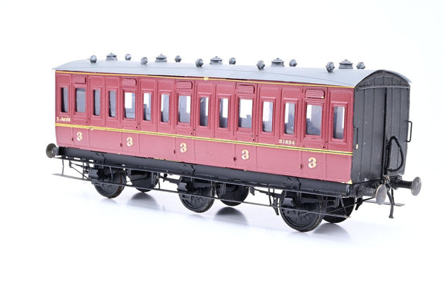 Kit Built O Gauge LMS Crimson ex-MR 6-Wheel All Third Passenger Coach No.21854 - Unboxed