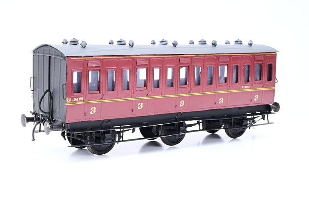 Kit Built O Gauge LMS Crimson ex-MR 6-Wheel All Third Passenger Coach No.21854 - Unboxed