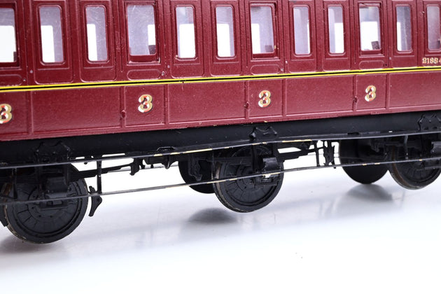 Kit Built O Gauge LMS Crimson ex-MR 6-Wheel All Third Passenger Coach No.21854 - Unboxed