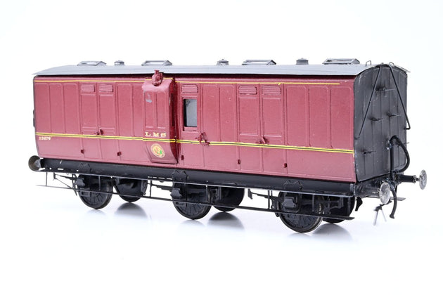 Kit Built O Gauge LMS Crimson ex-MR 6-Wheel Passenger Luggage Brake Coach No.23679 - Unboxed