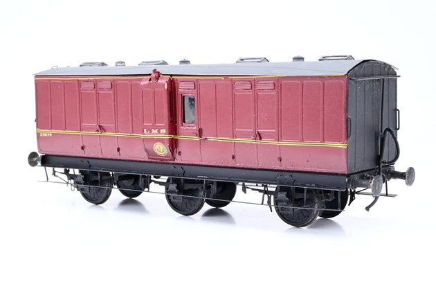 Kit Built O Gauge LMS Crimson ex-MR 6-Wheel Passenger Luggage Brake Coach No.23679 - Unboxed