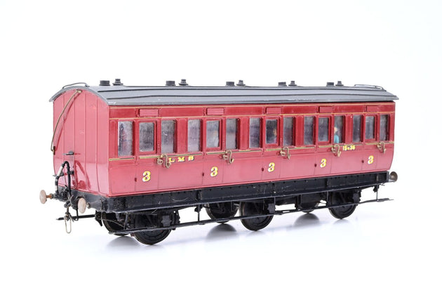 Kit Built O Gauge LMS Crimson ex-MR 6-Wheel All Third Passenger Coach No.21854 - Unboxed