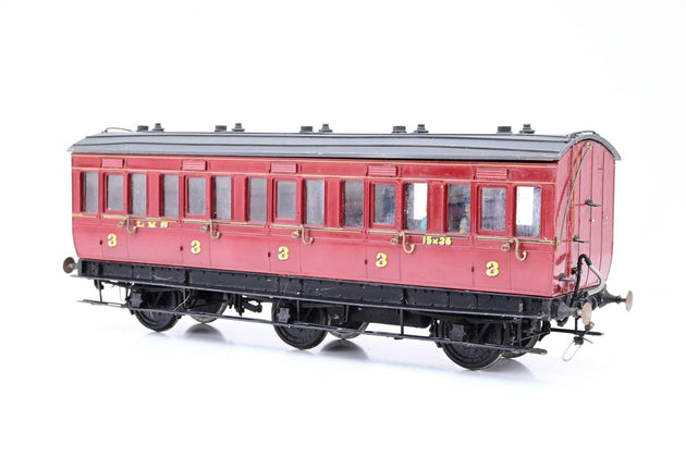 Kit Built O Gauge LMS Crimson ex-MR 6-Wheel All Third Passenger Coach No.21854 - Unboxed