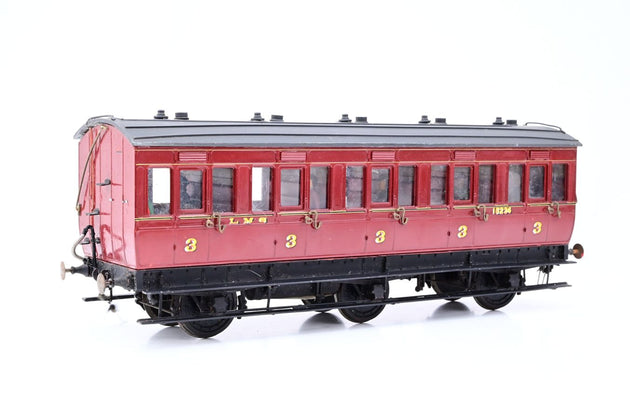Kit Built O Gauge LMS Crimson ex-MR 6-Wheel All Third Passenger Coach No.21854 - Unboxed