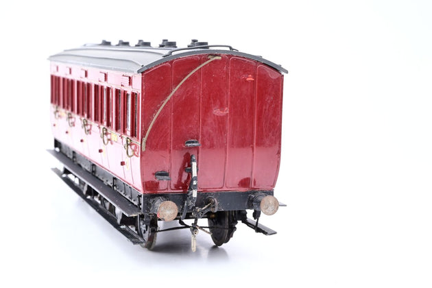 Kit Built O Gauge LMS Crimson ex-MR 6-Wheel All Third Passenger Coach No.21854 - Unboxed