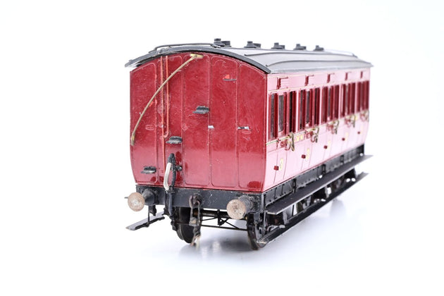 Kit Built O Gauge LMS Crimson ex-MR 6-Wheel All Third Passenger Coach No.21854 - Unboxed