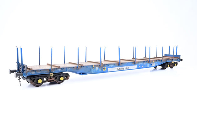 Heljan O Gauge 5153 'Corus Rail' Blue/Brown IGA Cargo Wagon No. 4647039-3 - Weathered, Boxed