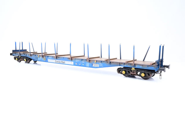 Heljan O Gauge 5153 'Corus Rail' Blue/Brown IGA Cargo Wagon No. 4647039-3 - Weathered, Boxed