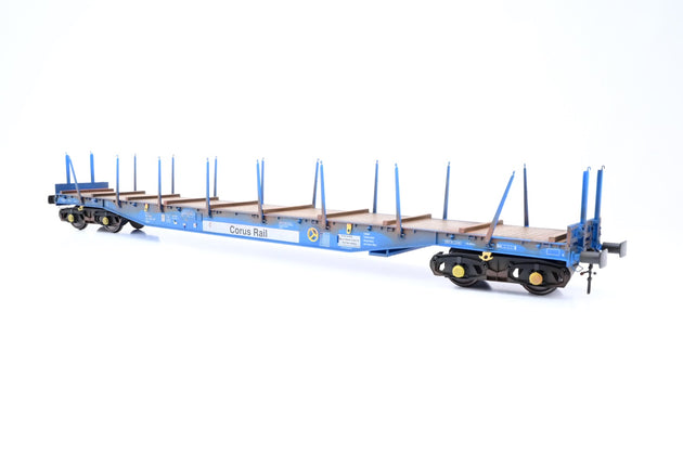 Heljan O Gauge 5153 'Corus Rail' Blue/Brown IGA Cargo Wagon No. 4647039-3 - Weathered, Boxed