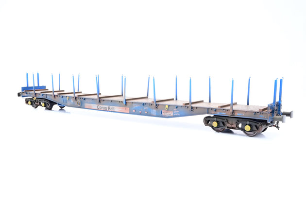 Heljan O Gauge 5153 'Corus Rail' Blue/Brown IGA Cargo Wagon No. 4647039-3- Weathered, Boxed