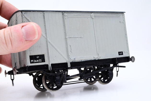 Kit Built O Gauge BR Grey 12T Sliding Door Covered Goods Van No.M264132 - Boxed